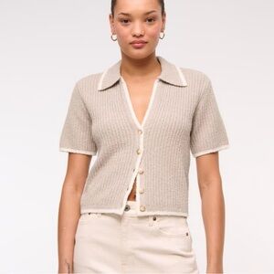 Abercrombie & Fitch Crochet Style Short Sleeve Sweater